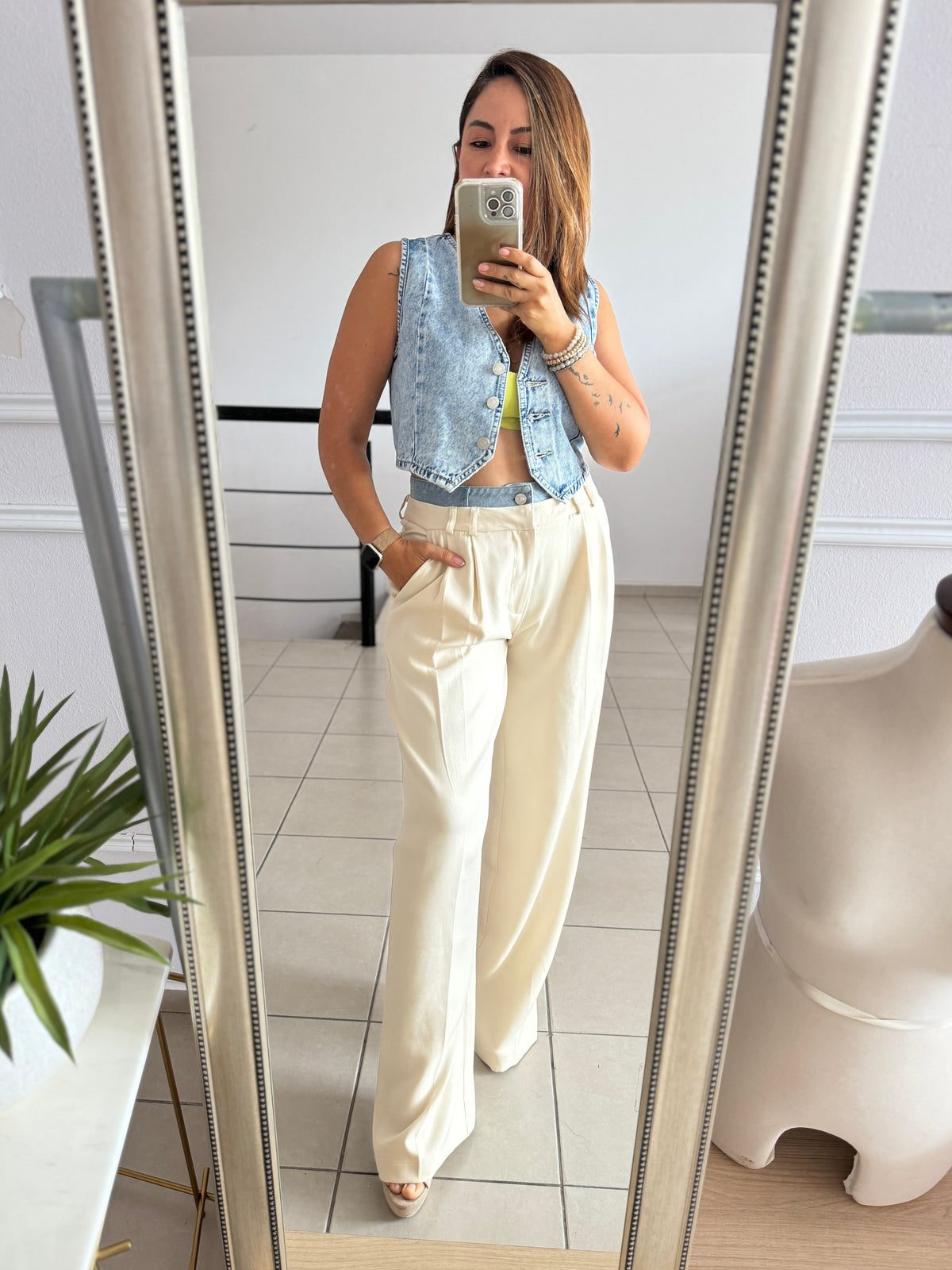 PANTALÓN DOBLE PRETINA DENIM