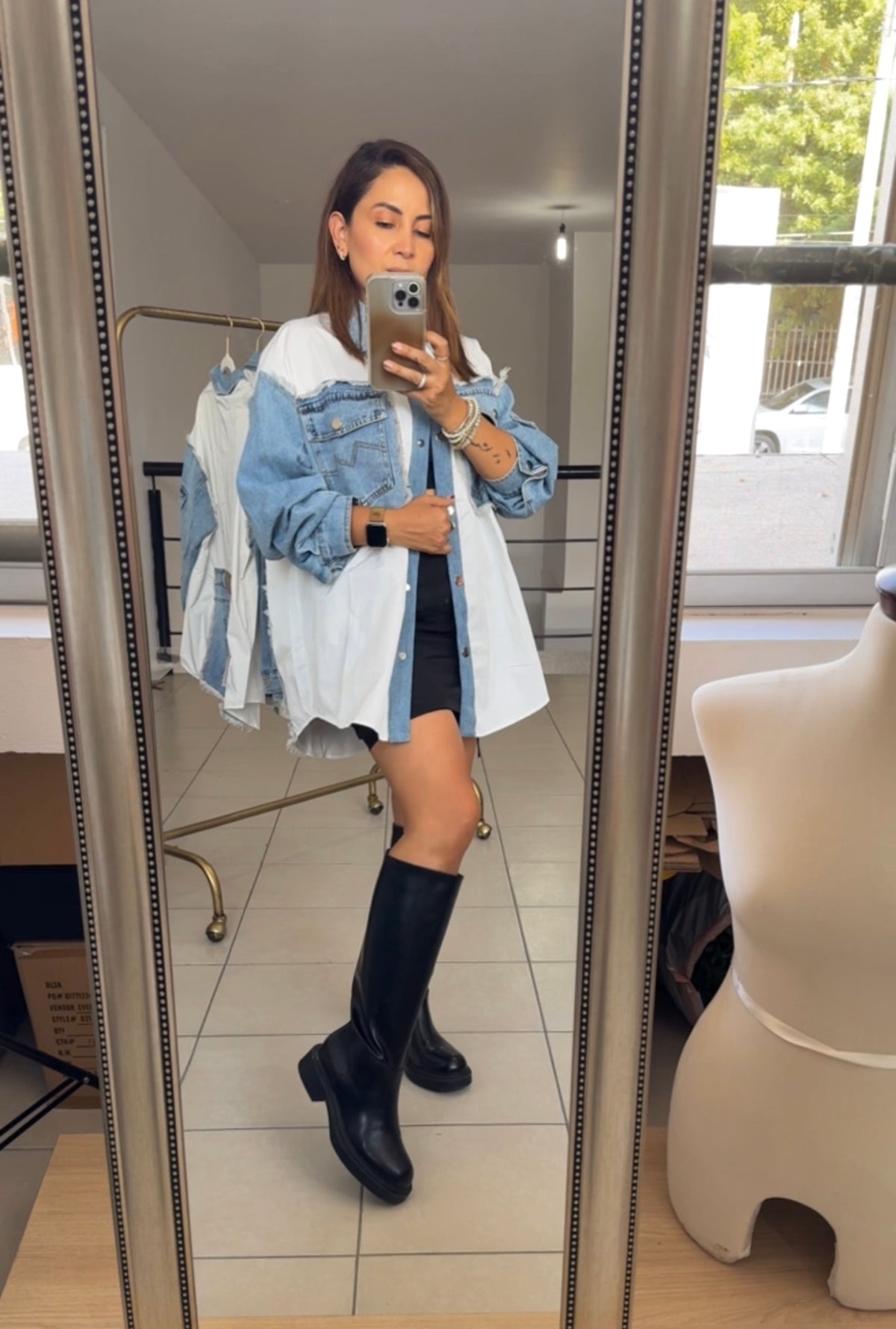 CAMISERA MANGAS DENIM